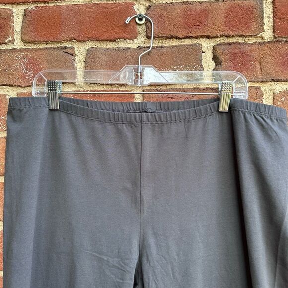 Eileen Fisher Stretch Organic Cotton Ankle Leggings graphite gray 2X NEW - Picture 3 of 8
